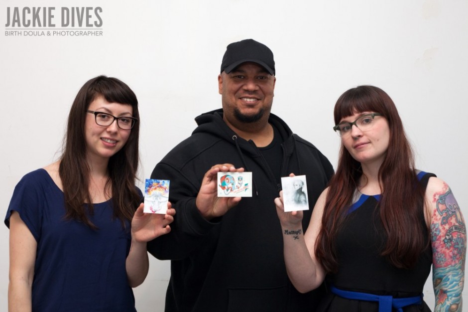 Mandy, Dacosta and Cherry with their cards